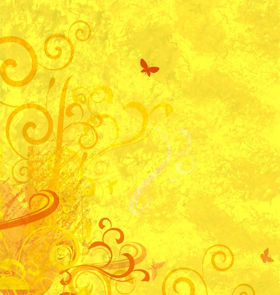 Amarelo texturizado abstrato ornamentado fundo — Fotografia de Stock