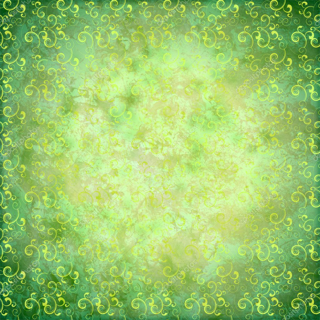 Green flourishes grunge background pattern — Stock Photo © cherju 9296835