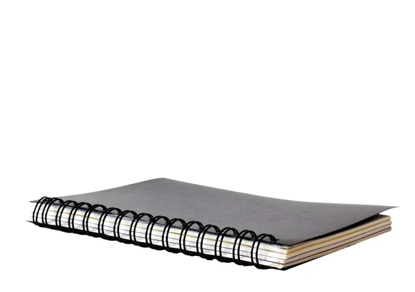Cuaderno negro aislado sobre blanco . — Foto de Stock