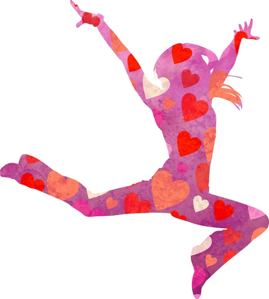 Tančící ženy silueta izolovaných na bílém pozadí akvarel — Stock fotografie