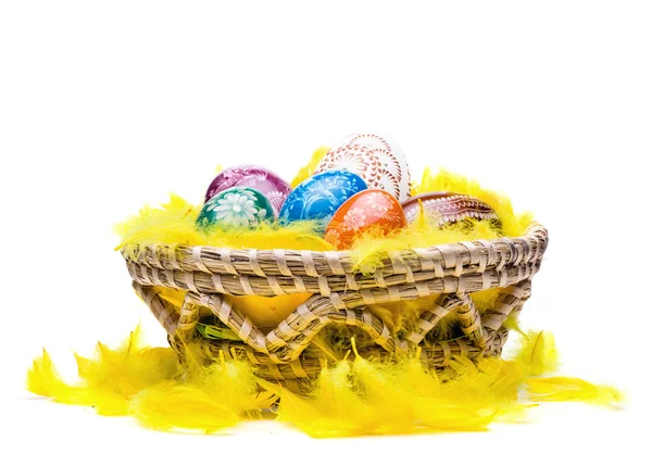 Eggs in Easter Basket — Stock Photo, Image