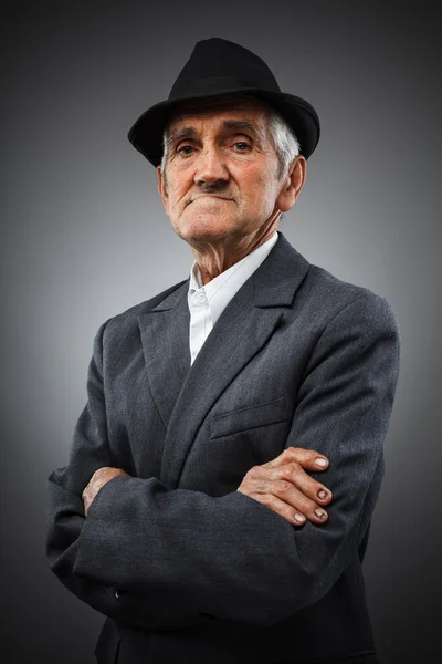Ausdrucksstarkes Seniorenporträt — Stockfoto