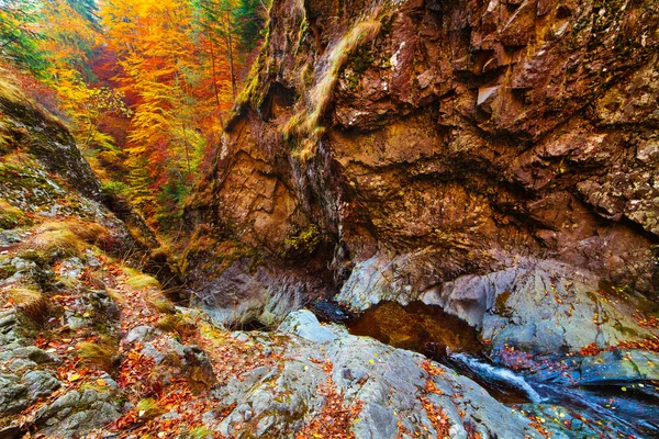 Passagem de montanha e riacho — Fotografia de Stock