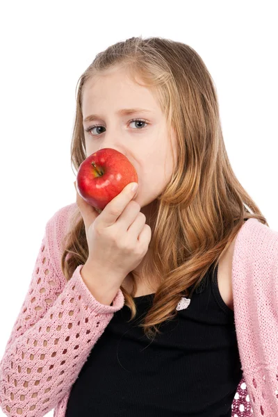 Dívka jablko — Stock fotografie