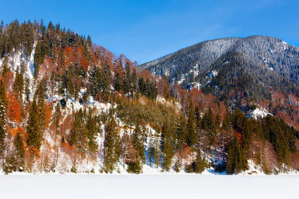 Lago e montagne ghiacciati — Foto Stock