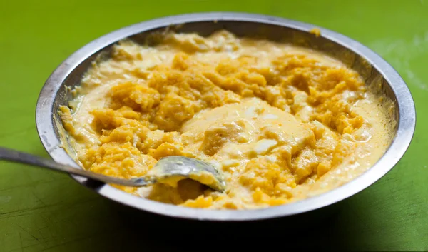 Hot polenta with cheese — Stock Photo, Image