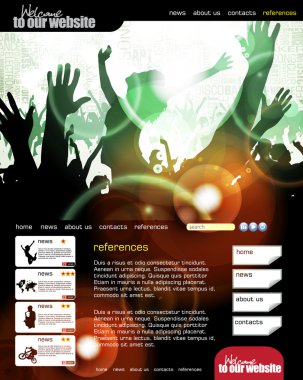 Web site layout with music event subject clipart