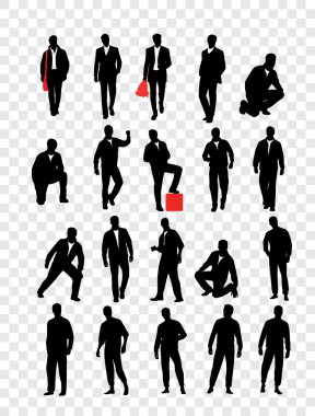 High quality posing silhouettes. Vector illustration clipart