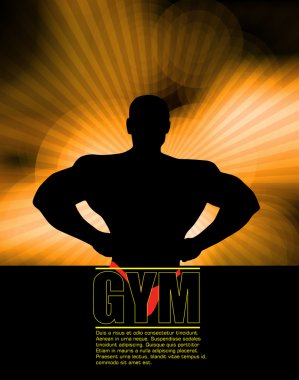 Bodybuilding. Vector illustration. clipart