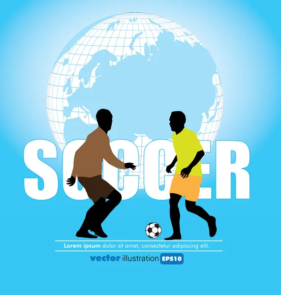 Jugadores de fútbol sobre fondo abstracto — Vector de stock