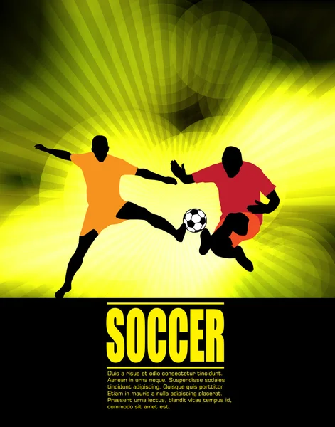 Jugadores de fútbol sobre fondo abstracto — Archivo Imágenes Vectoriales