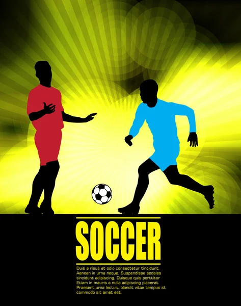 Jogadores de futebol em fundo abstrato — Vetor de Stock