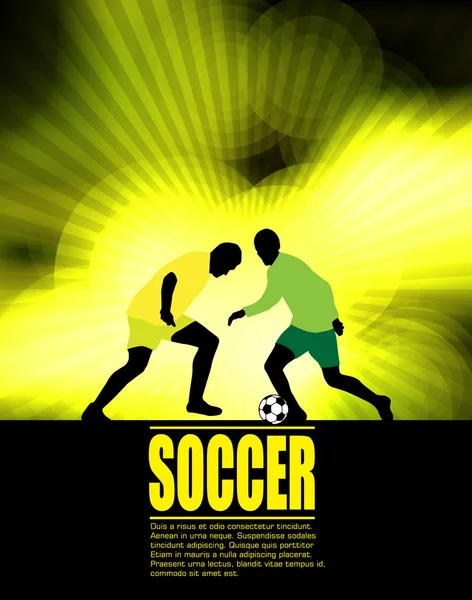 Joueurs de football sur fond abstrait — Image vectorielle