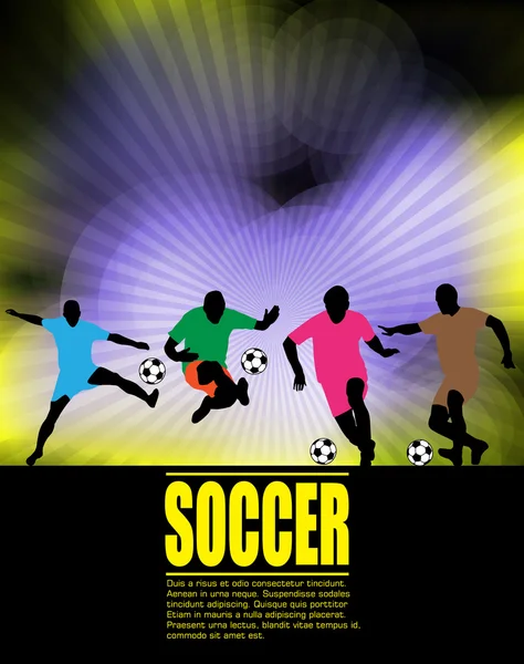 stock vector Soccer players on abstract background