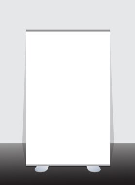 A display with stand banner template design. Vector illustration clipart