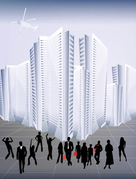 Abstrakter Hintergrund mit Stadtbild — Stockvektor