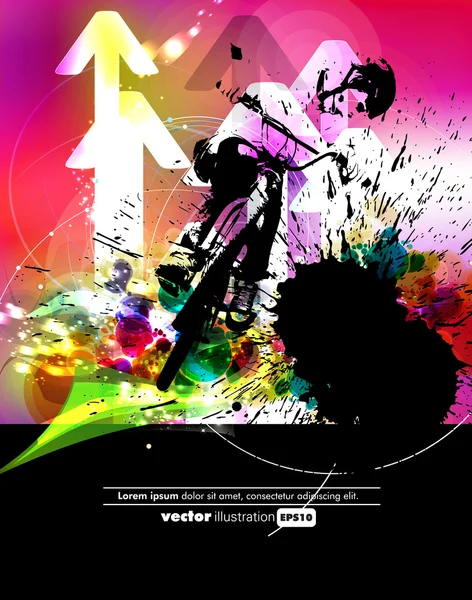 Vector of BMX cyclist — Stock Vector