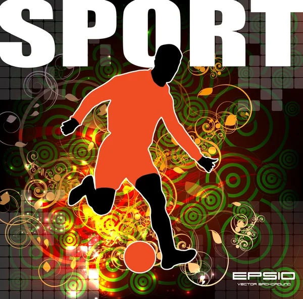 Giocatori di calcio su sfondo astratto — Vettoriale Stock