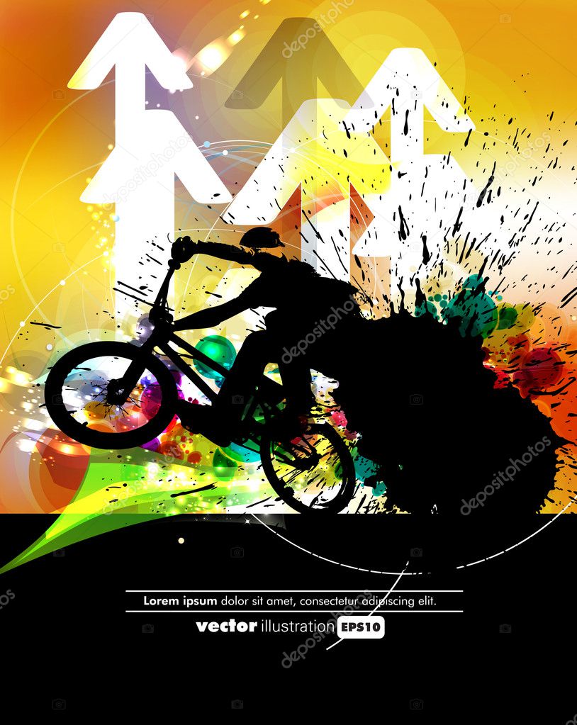 Vector of BMX cyclist