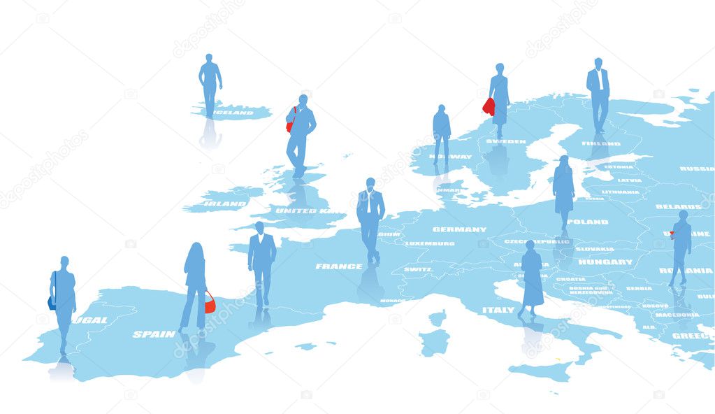 Business illustration with map