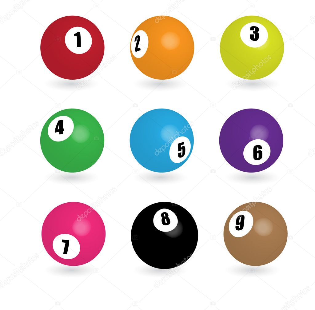 Colorful billiard balls