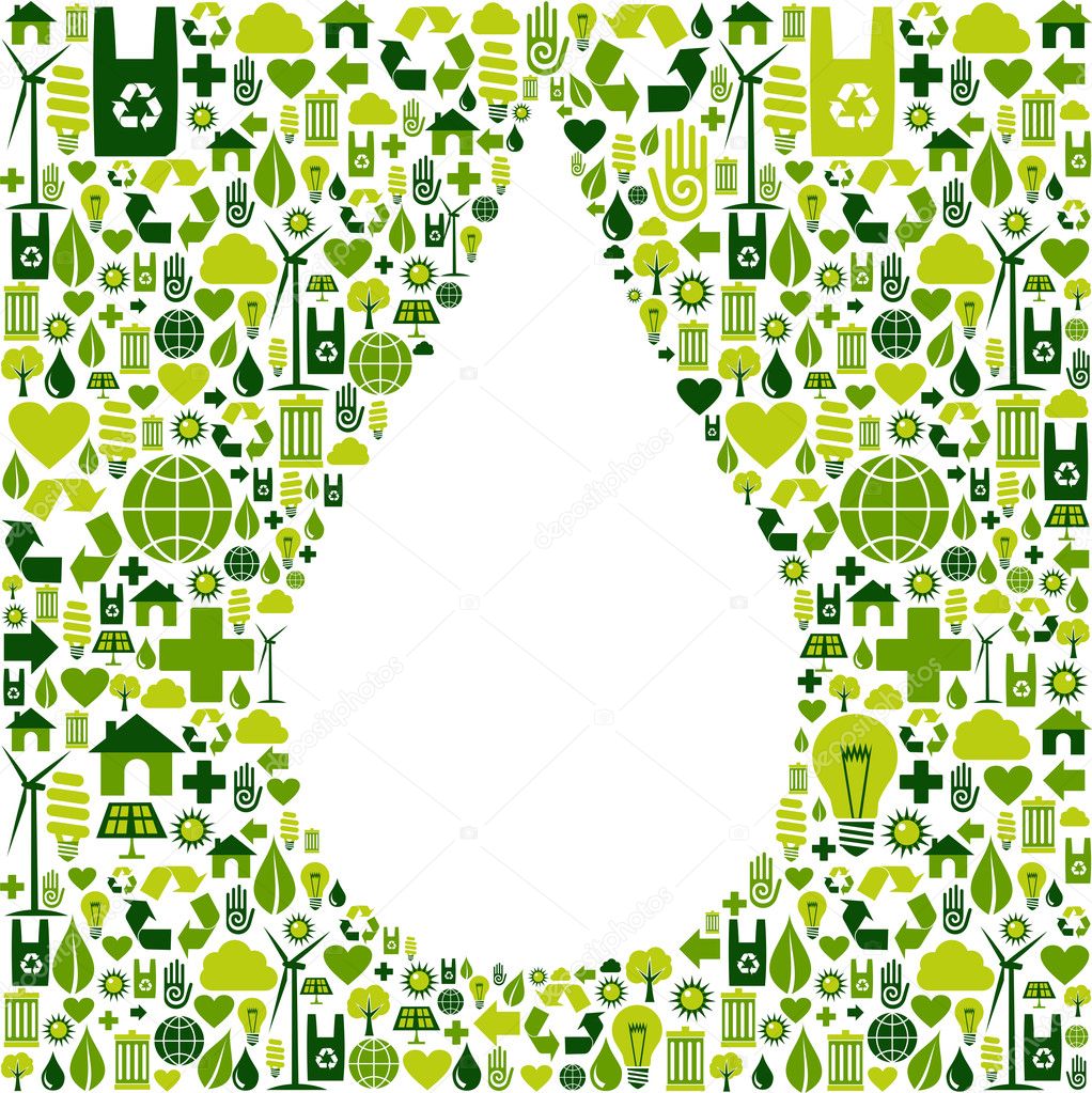 Drop symbol with eco friendly icon