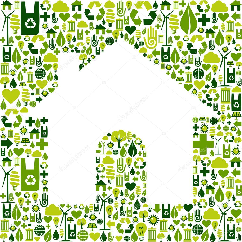 House symbol with environmental icons