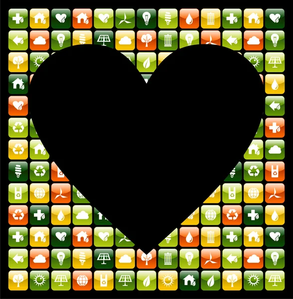 Globální zelený mobilní telefon aplikace láska — Stockový vektor