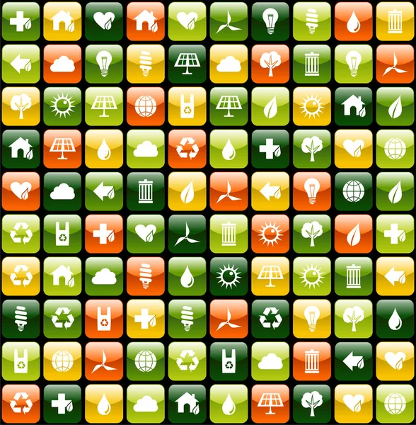 Green environment app icon pattern background — Stock Vector