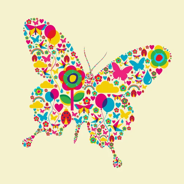 Printemps papillon — Image vectorielle
