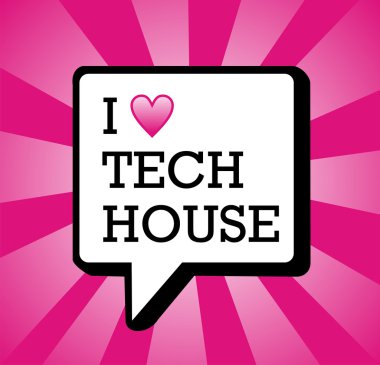 I love tech house background illustration clipart