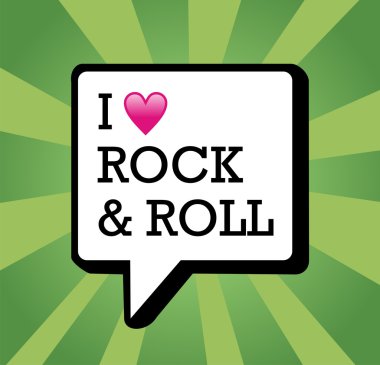 I love Rock and Roll background illustration clipart