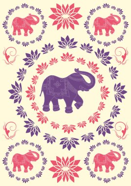 Festive typical indian elephant background clipart