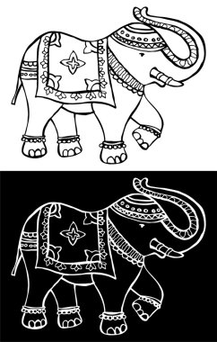 Festive typical indian elephant clipart