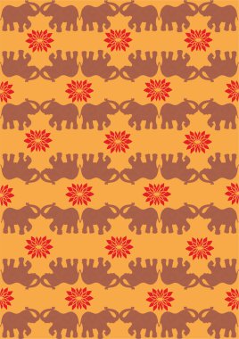 Festive typical indian elephant orange background clipart