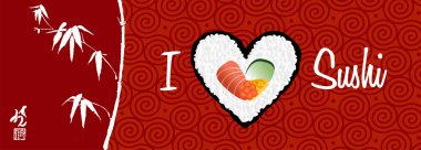 I love sushi banner background clipart