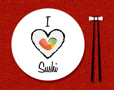 I love sushi restaurant background clipart