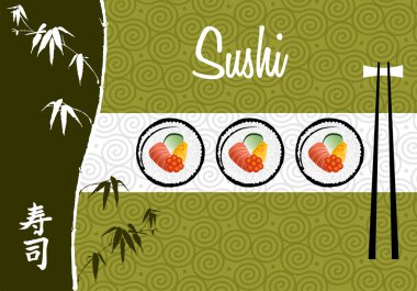 Sushi banner illustration background clipart