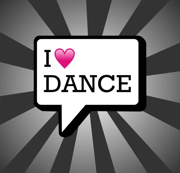 Ich liebe tanz hintergrundillustration — Stockvektor