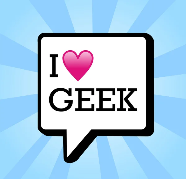 Geek ileti arka plan illüstrasyon seviyorum — Stok Vektör