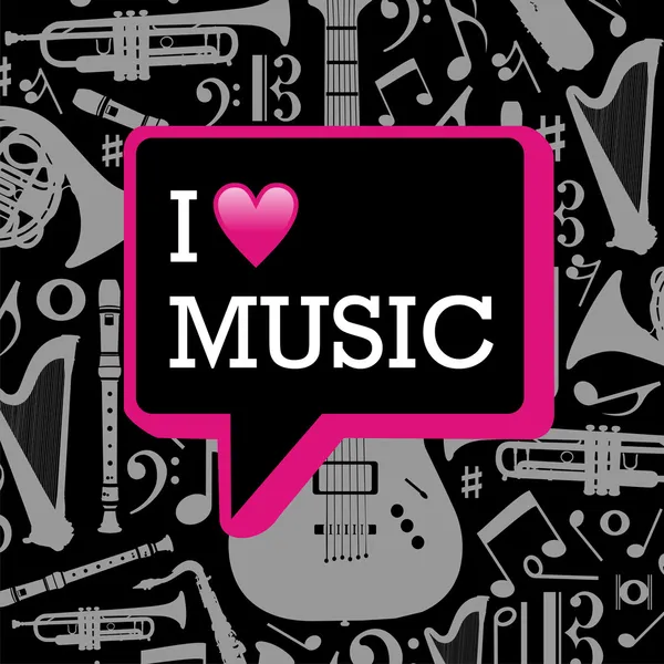 I love music illustration. — Stock Vector