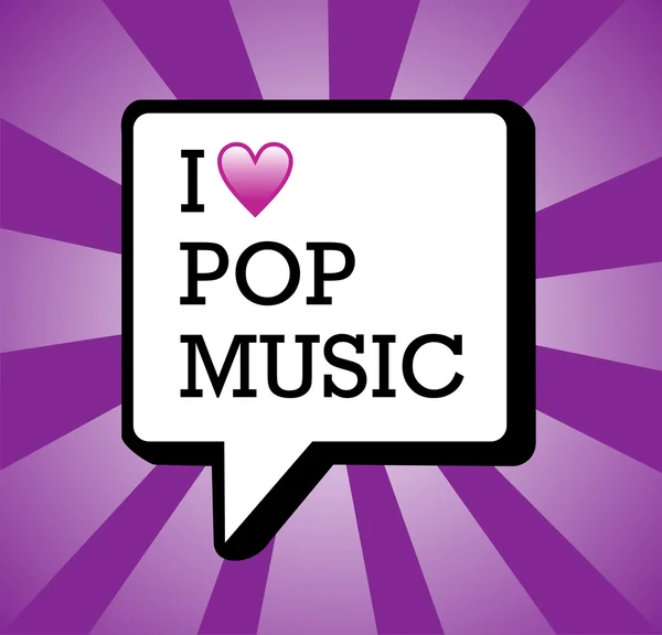 I love pop music background illustration — Stock Vector