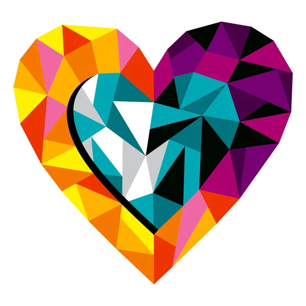 Origami corazón de amor — Vector de stock