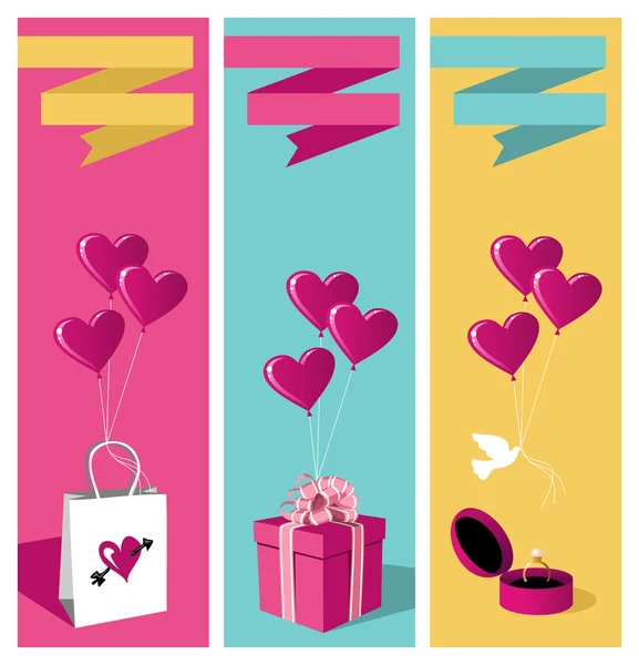 Lovers day banner set — Stock Vector