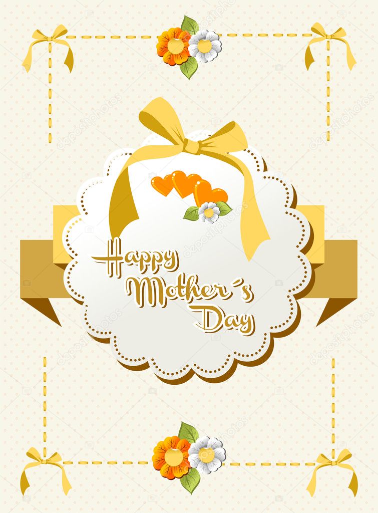 Happy Mothers Day ribbon background