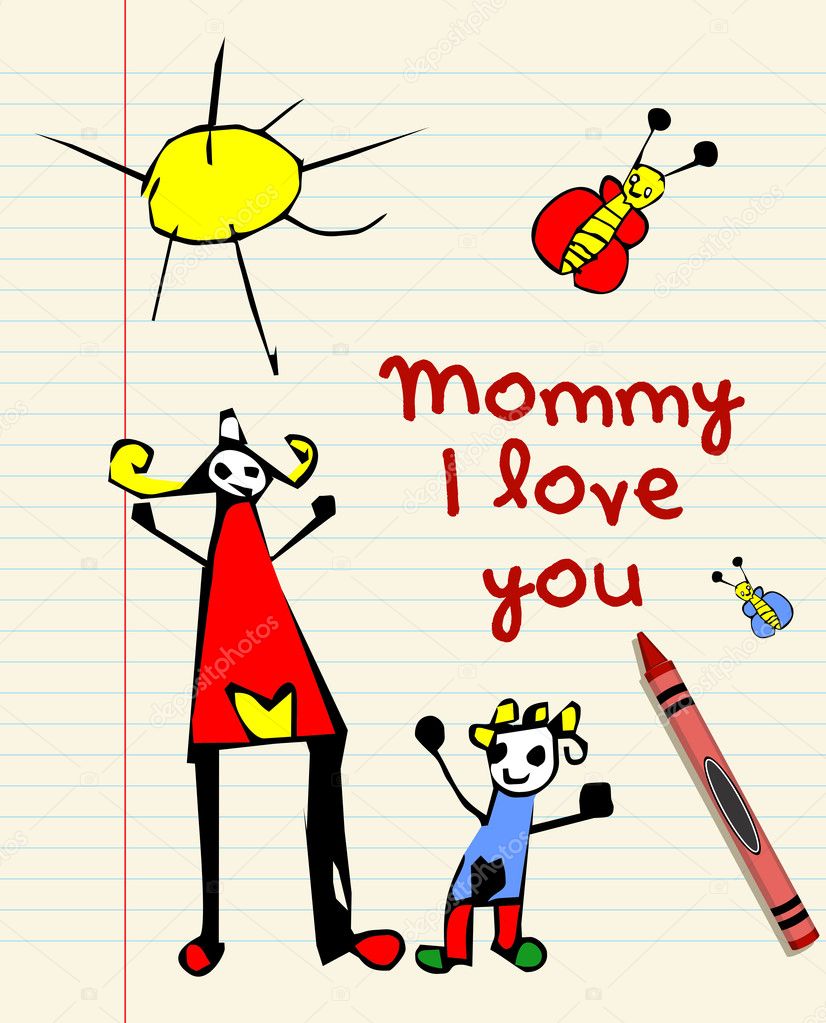 Happy Mothers Day child drawing