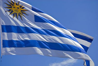 Uruguay bayrağı yakın çekim