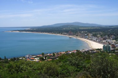 Panoramic view of seaside resort in Uruguay clipart