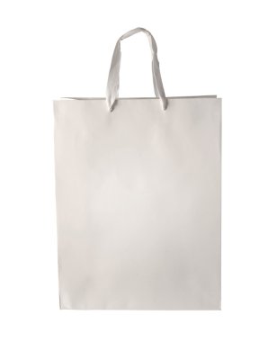 White Shopping bag template isolated clipart