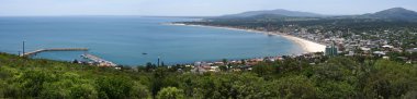 Panoramic view of seaside resort in Uruguay clipart